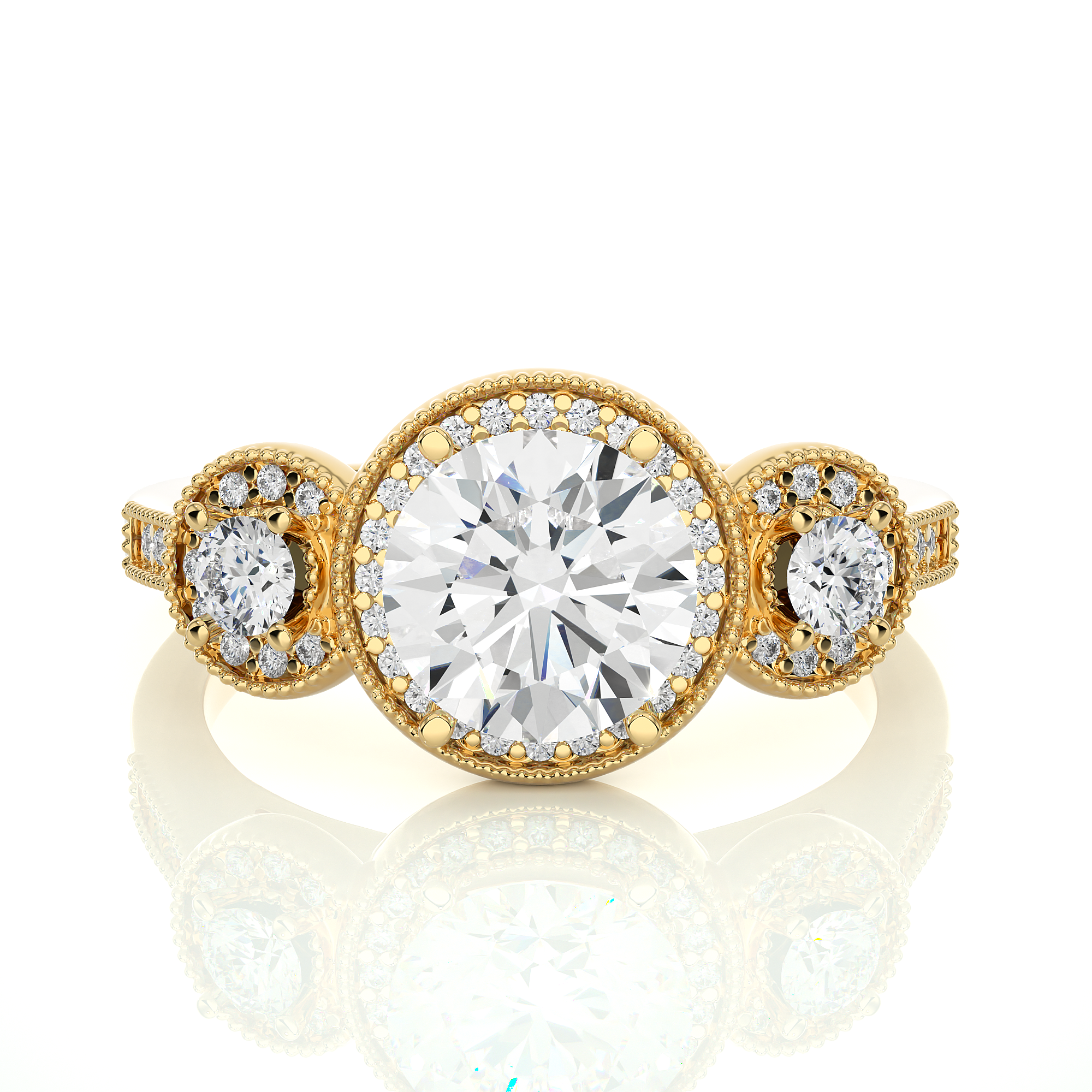 1.43 Carat H Color VS1 Clarity Diamond Studded Natural Diamond Ring.